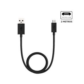 Cabo de dados e carga - conector Micro USB - 2 metros Menor preço em Cabo de dados e carga - conector Micro USB - 2 metros
